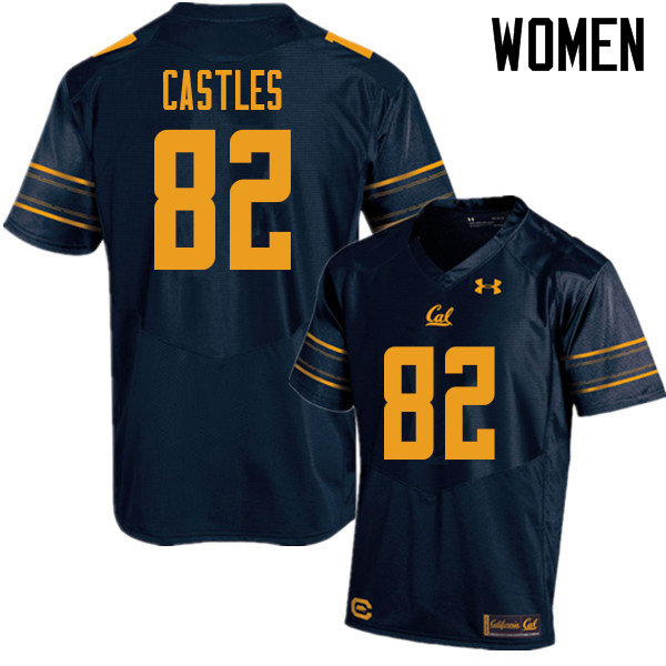 Women #82 McCallan Castles Cal Bears UA College Football Jerseys Sale-Navy